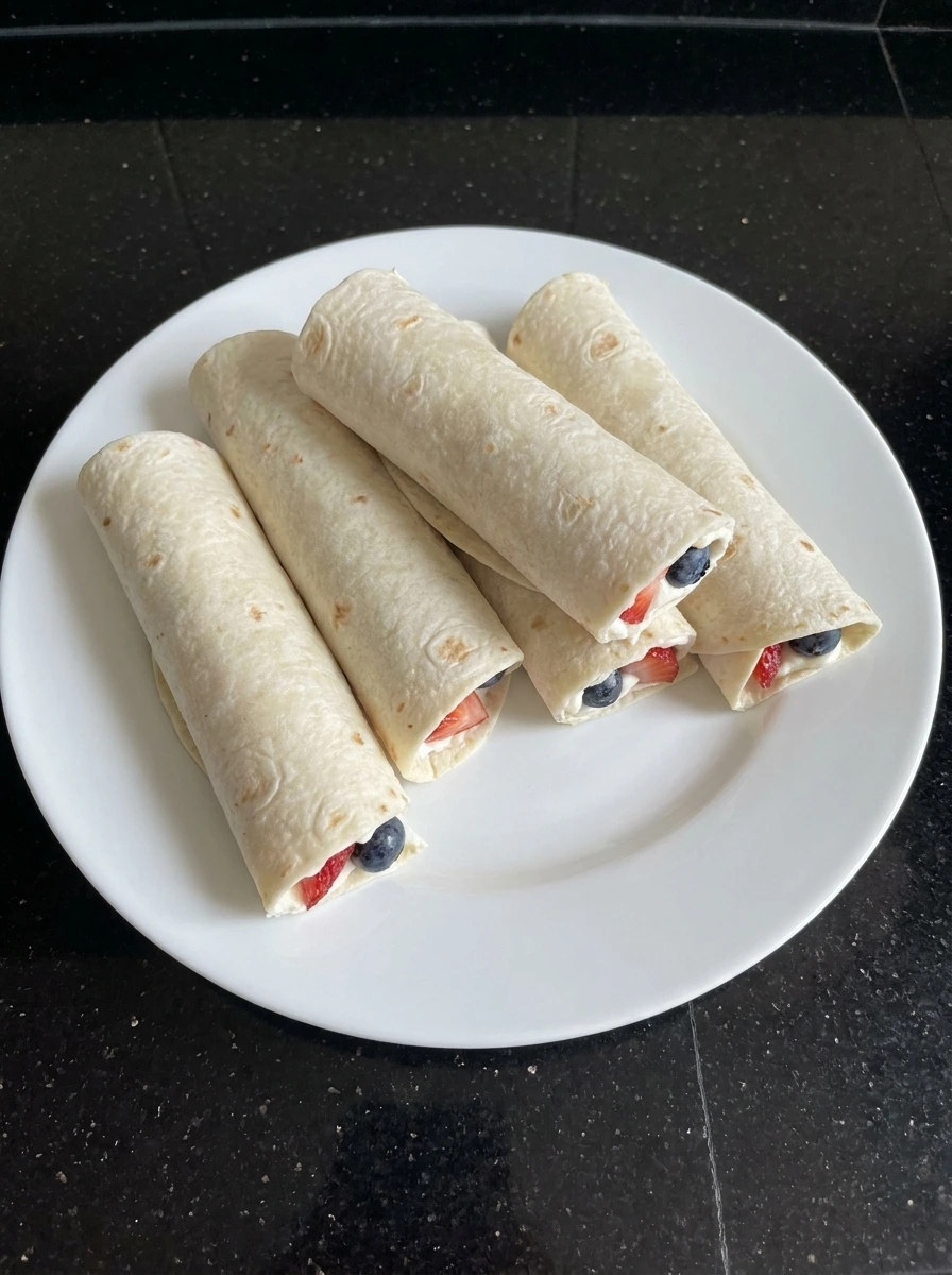 Rolled cheesecake tortillas chilling before slicing