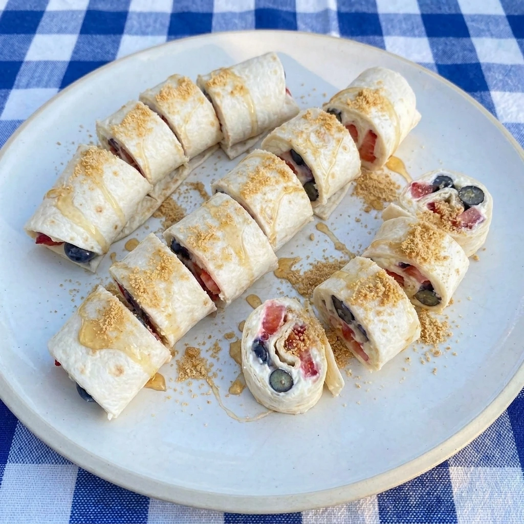 Single serving of No Bake Cheesecake Sushi Rolls